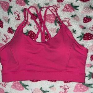 Pink Strappy Sports Bra M